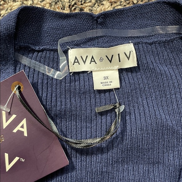 Ava & Viv Ribbed Knit Button Down Elbow Sleeve Shirt Midi Dress Size 3X | NWT - Picture 7 of 8